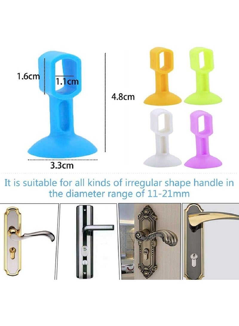 ChicAbode Basic Outline Door Stop Buffer Bumper Clear Rubber Door stopper Easy to Install Silicone Lever Door Handle Stopper Protect Walls Glass and Furniture from Damage Door Slam Stoppers (pack of 10) - Image 2